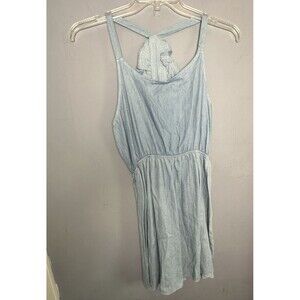 Pomelo XL Mini Dress Blue Cotton Chambray Sleeveless, Beachy, Vacay, Cruise